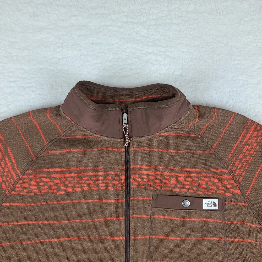 The North Face Gordon Lyons Sweater Mens 2XL XXL Brown Orange Aztec Fleece